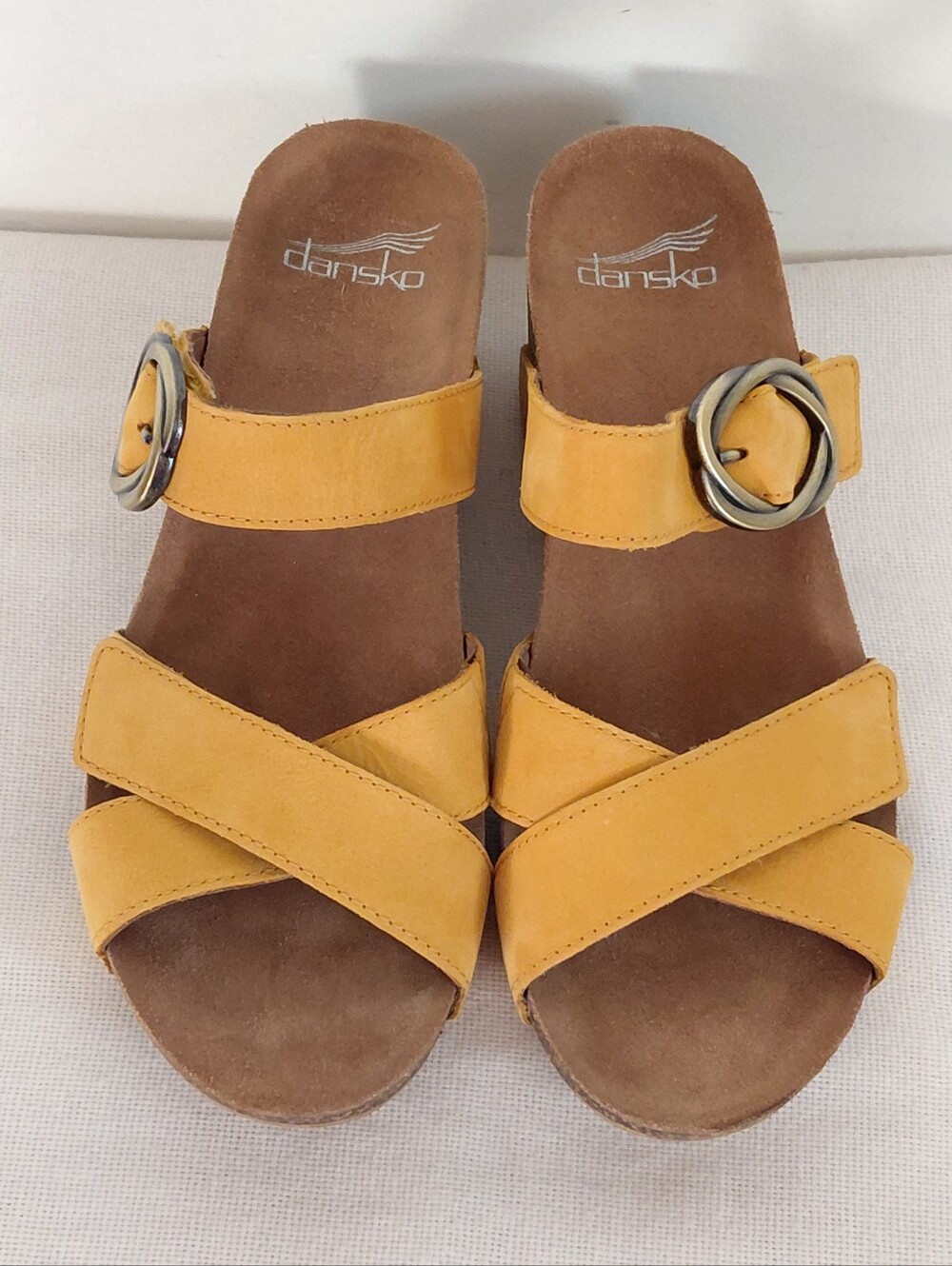 Dansko Susie Sandals Nubuck Wedge Size 7 7.5